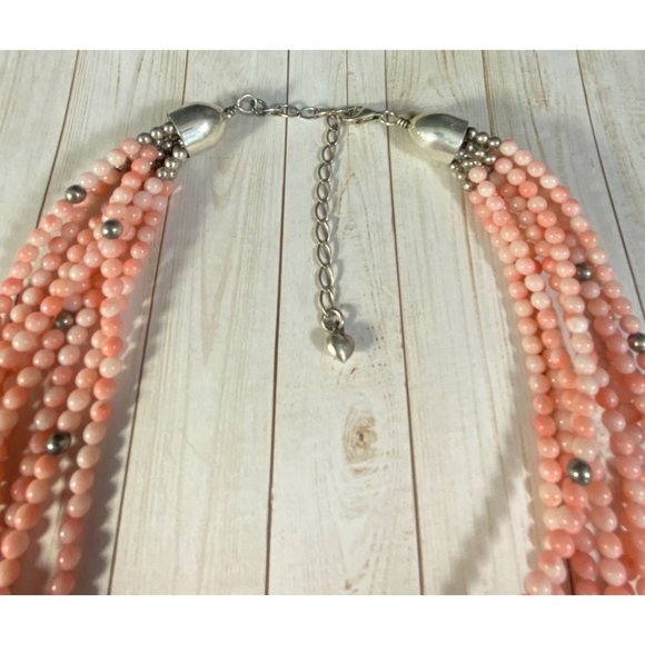 Jay King DTR 925 Angel Skin Coral Necklace Multi Strand Designer Southwestern - Picture 5 of 7